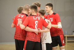 NSTL Vyrų lygos pirmame pusfinalyje LSU pergalė išvykoje prieš VU vyrų komandą rezultatu 3:1